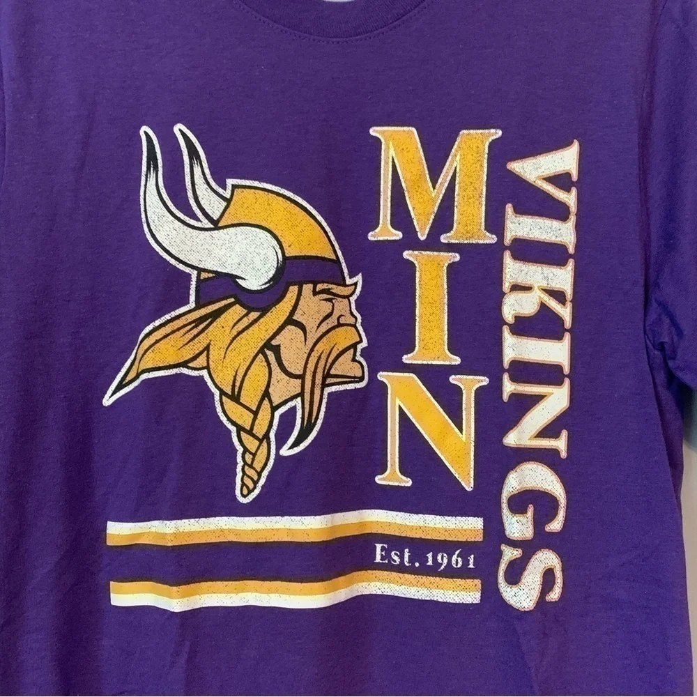 NWT. NIKE Men's Minnesota Vikings Nike Purple Wordmark Logo Tri-Blend T-Shirt